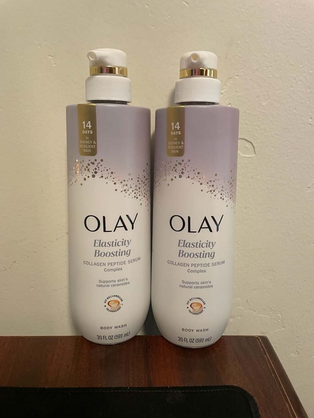 2 Pack Olay Elasticity Boosting Collagen Peptide Serum Body Wash 20 fl oz